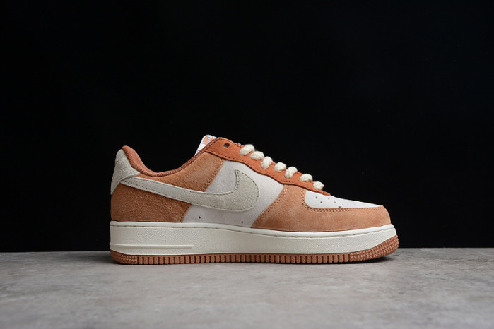 Nike Air Force 1 07 Low ESS Wheat Orange White Shoes CW2288-855