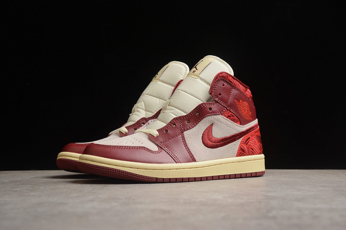 Jordan 1 Mid SE Tiki Leaf Team Red (Women