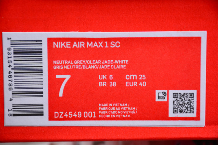 NIKE AIR MAX 1 SC "CLEAR JADE" DZ4549-001