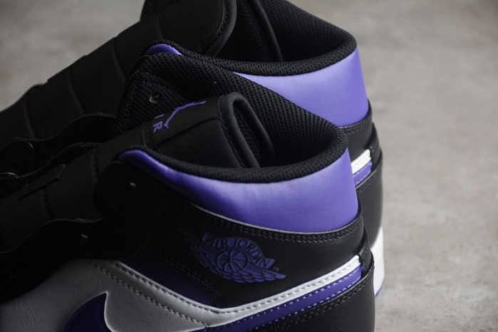 AIR JORDAN 1 MID WHITE BLACK PURPLE 554724-095