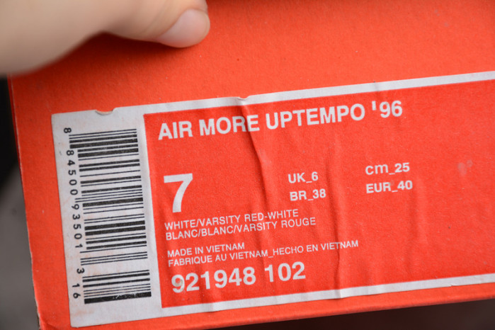 Nike Air More Uptempo ′96 White Red 921948-102