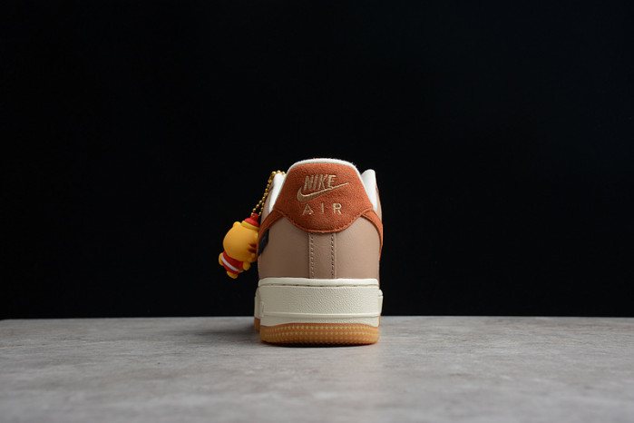 Nike Air Force 1 07 ESS White Brown Metallic Gold CW2288-686
