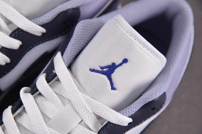 Air Jordan 1 Low White/Dark Blue Grey/Purple 553558-145