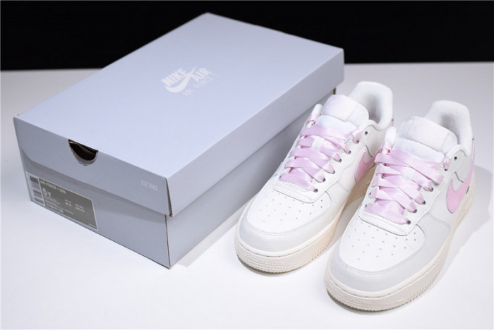 Nike Air Force One 1 Low Sail Artic Pink Satin GS Womens 314219-130